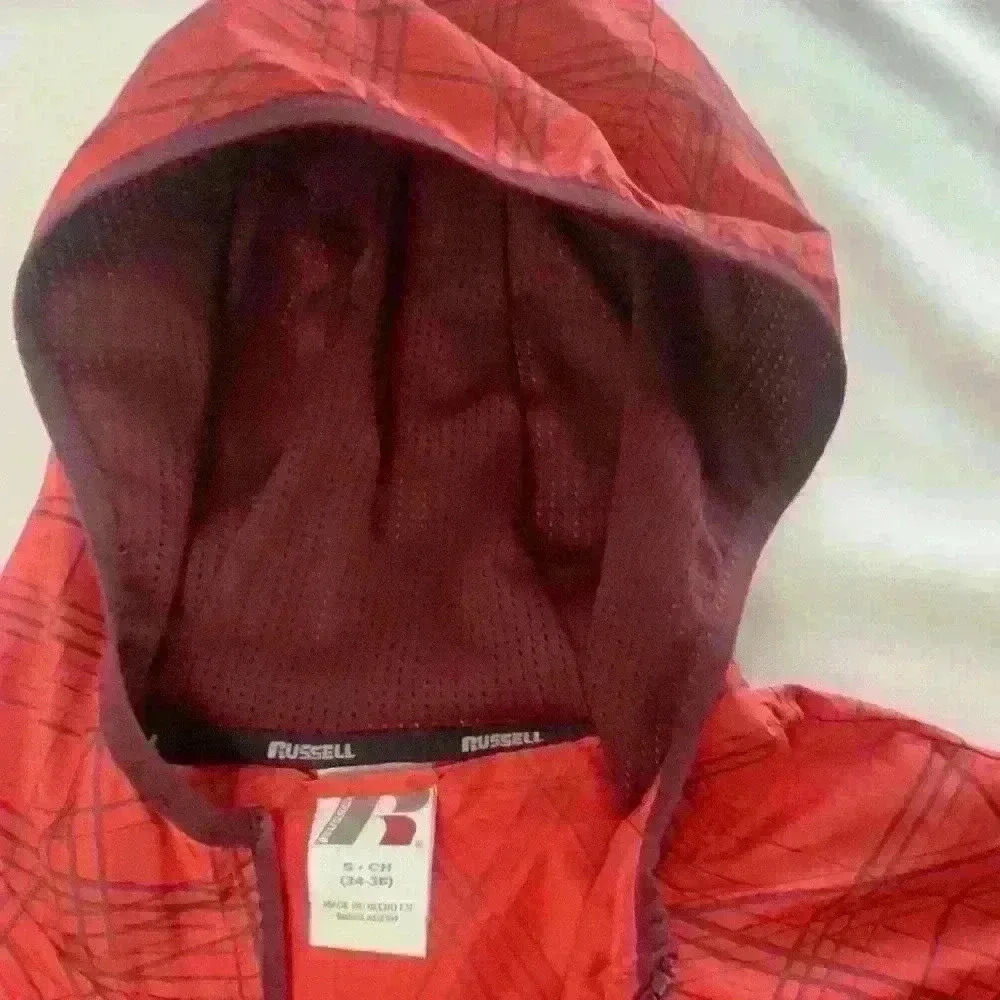 Russell Mens Track jacket Full Zip Windbreaker Sports coat‎ Red Athletic Small​ - Picture 7 of 16